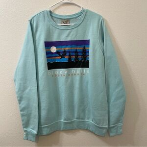 Pacific& co black hills South Dakota pullover sweatshirt blue small